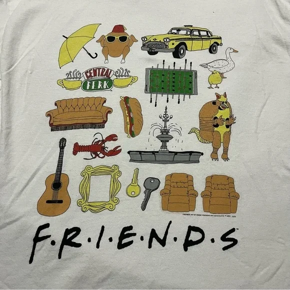 FRIENDS Graphic Tee Icons TV Show Size Large NYC Central Perk Humor Novelty - Picture 5 of 5